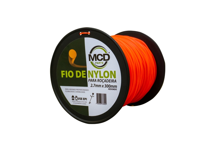 FIO NYLON 2,7MM 300MTS REDONDO - LARANJA