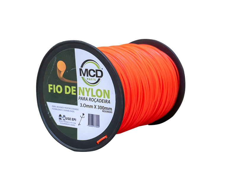 FIO NYLON 3MM 300MTS REDONDO - LARANJA