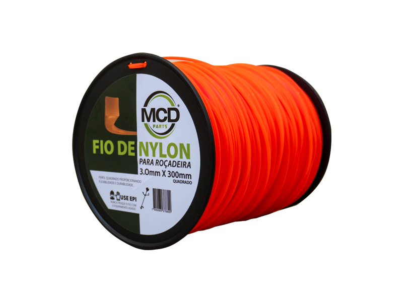 FIO NYLON 3MM 300MTS QUADRADO- LARANJA