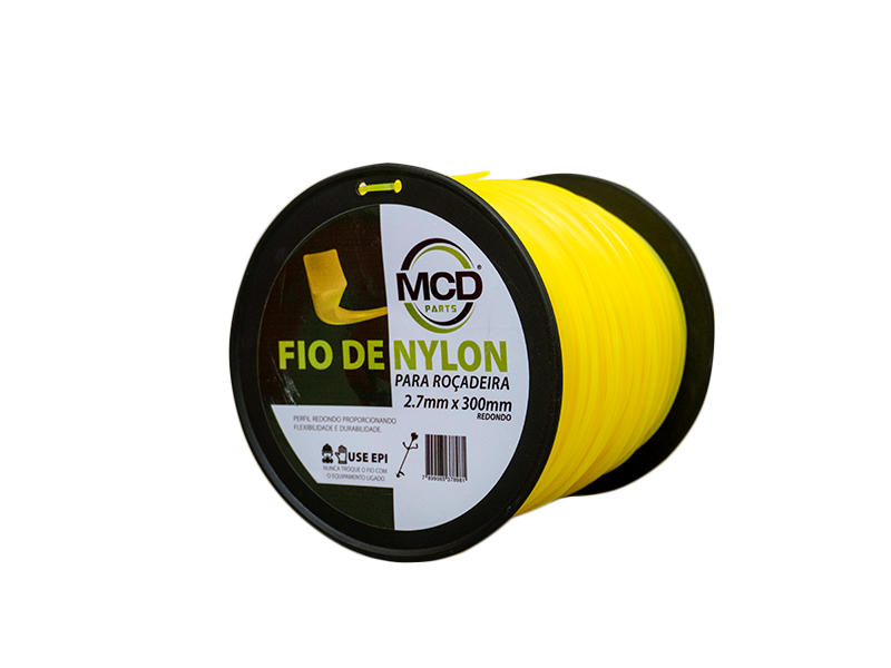 FIO NYLON 2,7MM 300MTS QUADRADO-AMARELO